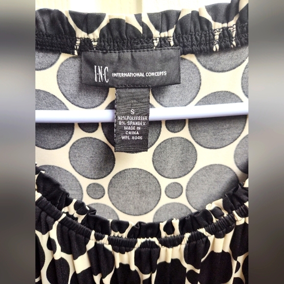 SALE!! INC Black & Cream Babydoll Dress Knee-length, S, Best Price on the 'Net! - Picture 2 of 3